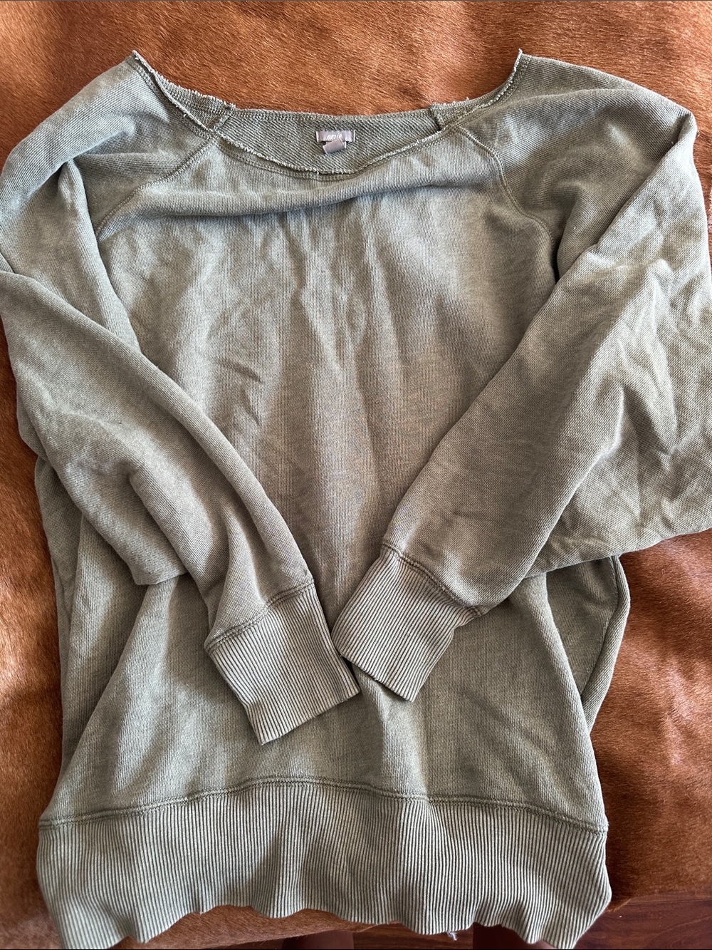 aerie Sage Off-the-Shoulder Pullover Sweater